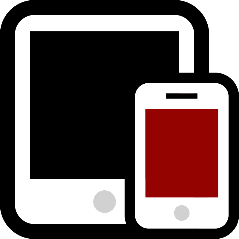 Icon of a smartphone overlapping a tablet
